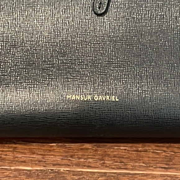 Mansur Gavriel Drawstring Black Leather Backpack - Picture 5 of 9